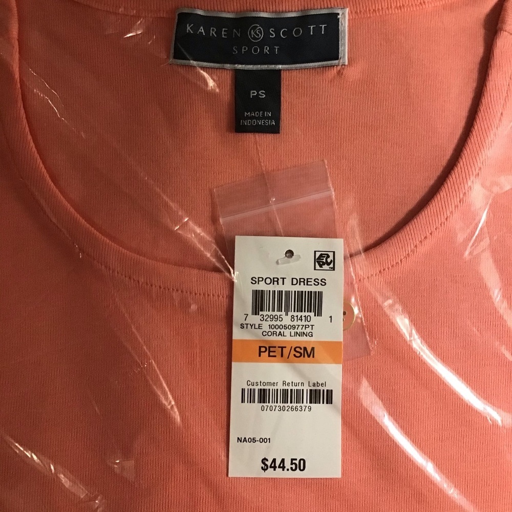 Karen Scott Sport Short Sleeve Cotton Dress NWT - Picture 5 of 5